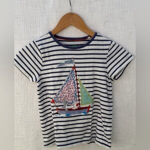 Mini Boden Striped Superstitch Boat Shirt